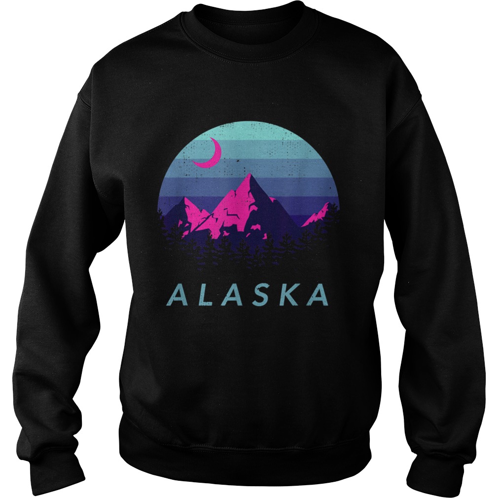 Alaska Vintage Mountain Sunset Outdoors Hiking Souvenir Sweatshirt