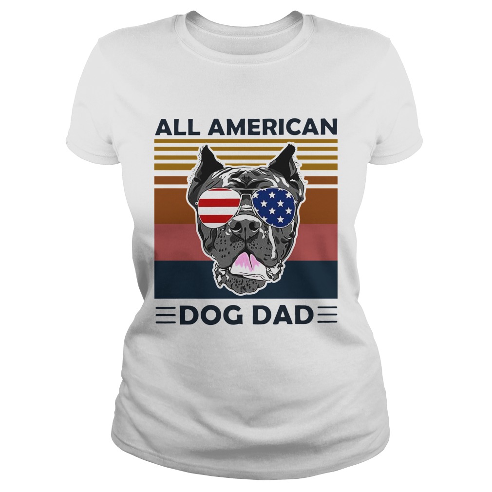 All American Dog Dad Vintage Retro Classic Ladies