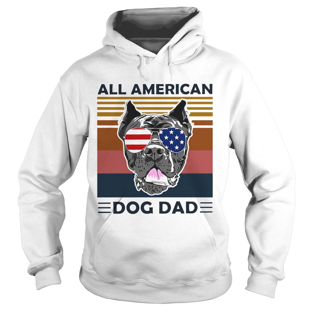 All American Dog Dad Vintage Retro Hoodie