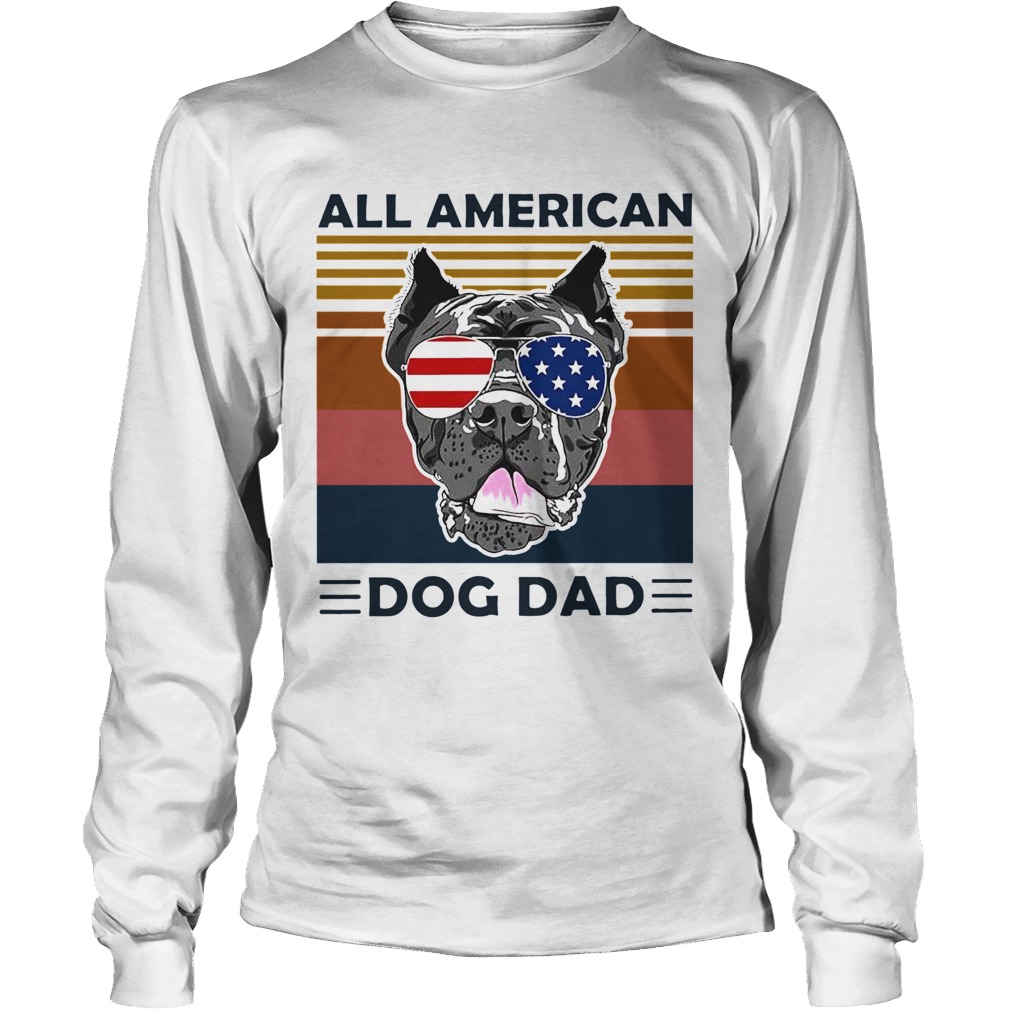 All American Dog Dad Vintage Retro Long Sleeve