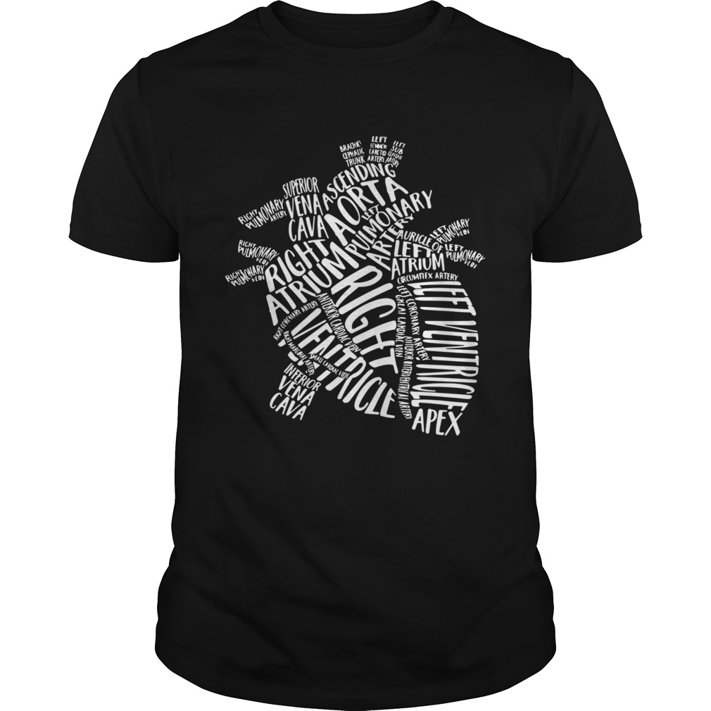 Anatomical Heart Medical Parts Of Heart Anatomy Gift Essential shirt ...