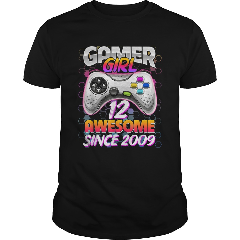Awesome Since 2009 Video Game 12th Birthday Girls 12 Yrs Old shirt