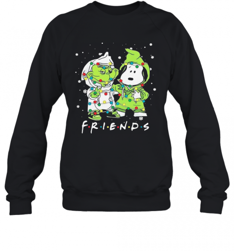 Baby Grinch And Snoopy Friends Merry Christmas Light T-Shirt Unisex Sweatshirt