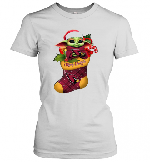 Baby Yoda Hug Arizona Cardinals Ornament Merry Christmas 2020 T-Shirt Classic Women's T-shirt