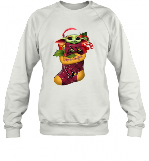 Baby Yoda Hug Arizona Cardinals Ornament Merry Christmas 2020 T-Shirt Unisex Sweatshirt