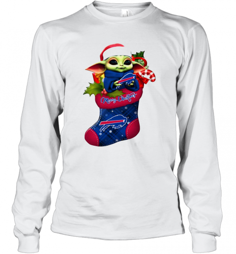Baby Yoda Hug Buffalo Bills Ornament Merry Christmas 2020 T-Shirt Long Sleeved T-shirt 