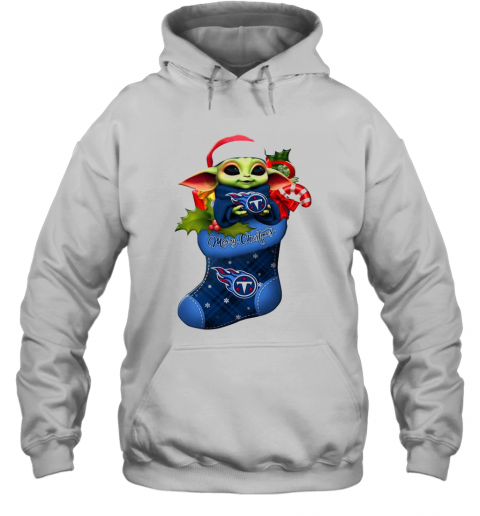 Baby Yoda Hug Tennessee Titans Ornament Merry Christmas 2020 T-Shirt Unisex Hoodie