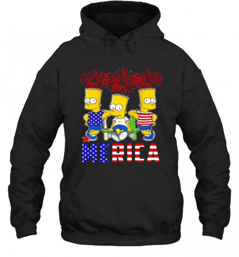 Bart Simpson Happy The 4Th Of July America T-Shirt Unisex Hoodie