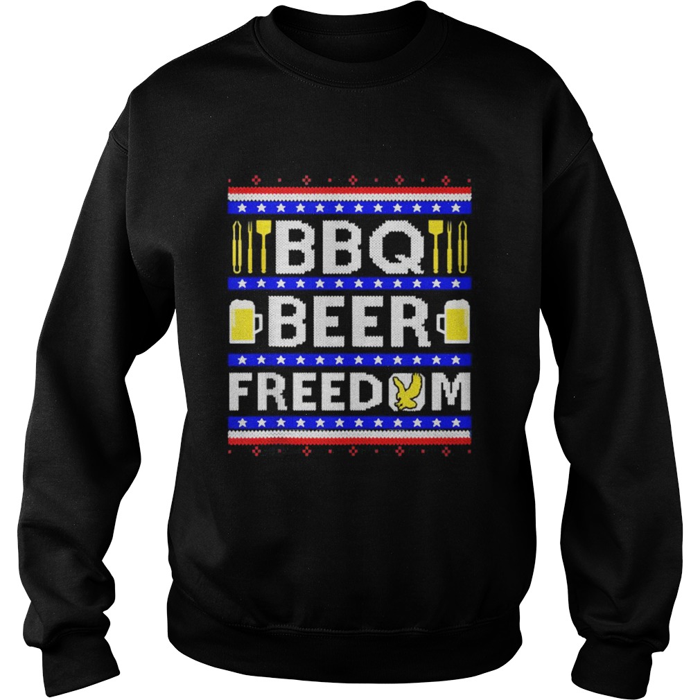 Bbq Beer Freedom Ugly Christmas Sweatshirt