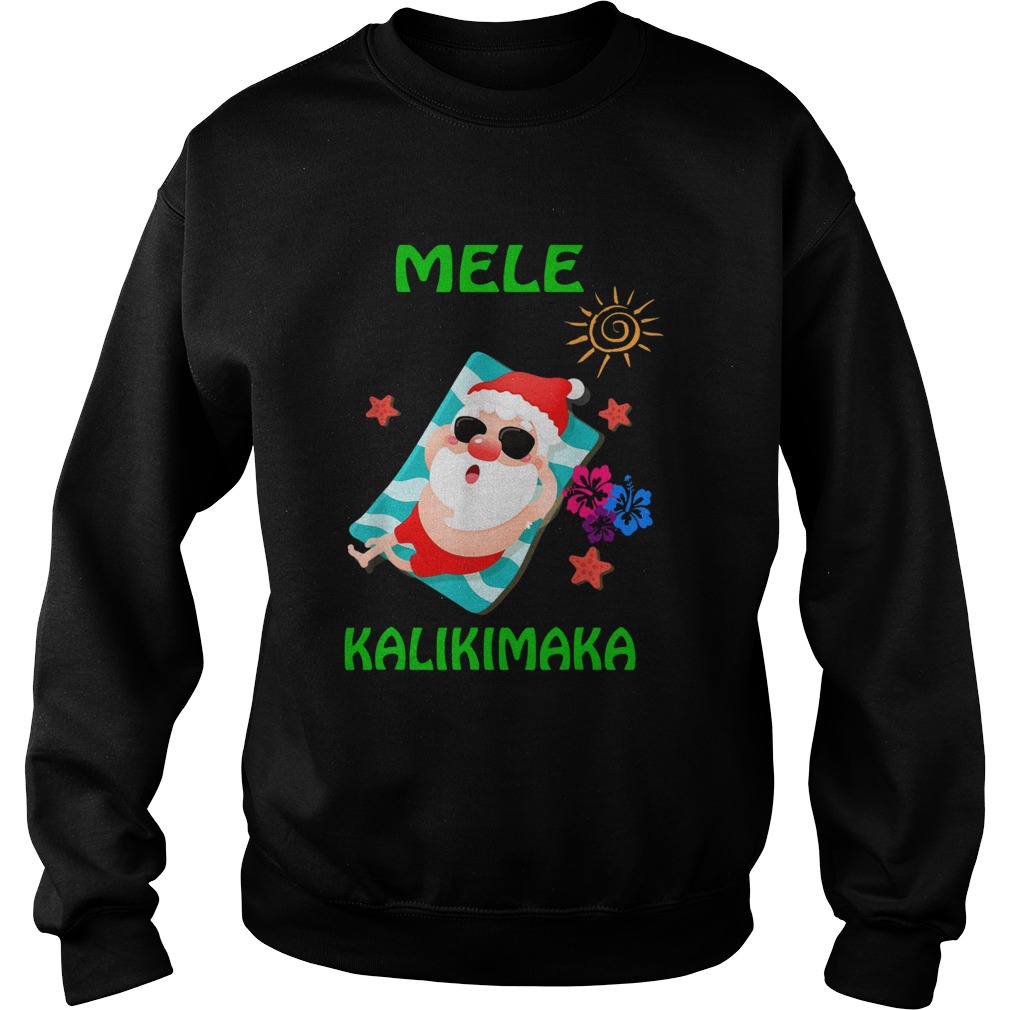 Beach Santa Mele Kalikimaka Hawaiian Christmas Hawaii Sweatshirt