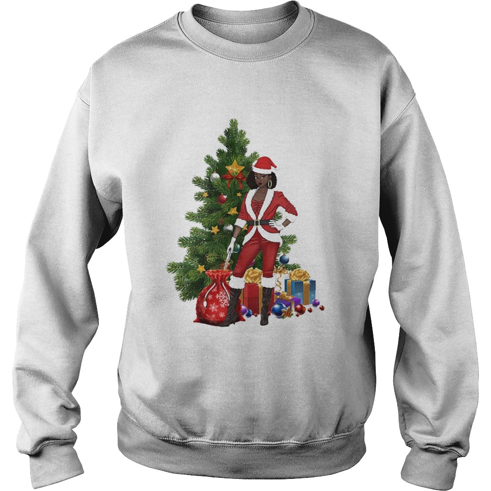 Black Women Santa Claus Style Christmas Sweatshirt