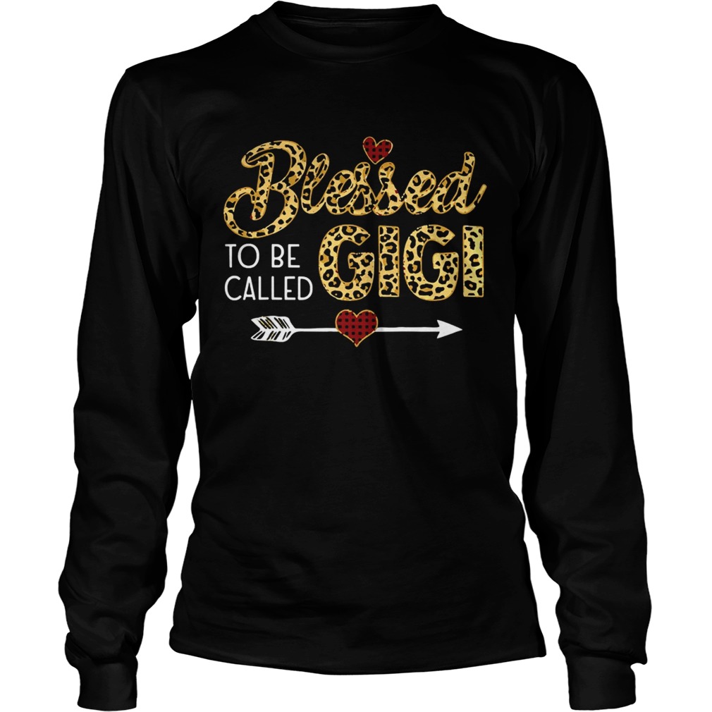 Blessed to be called gigi leopart red plaid buffalo xmas Long Sleeve