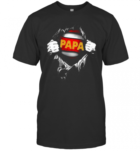 Blood Inside Me Papa Superhero Tear T-Shirt