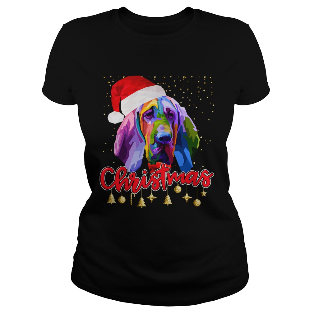 Bloodhound Dog Santa Hat Christmas Classic Ladies