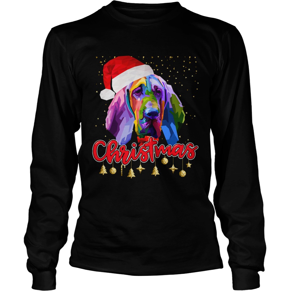 Bloodhound Dog Santa Hat Christmas Long Sleeve