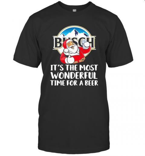 Busch Light It'S The Most Wonderful Time For A Beer Christmas Santa 2020 T Shirt T-Shirt