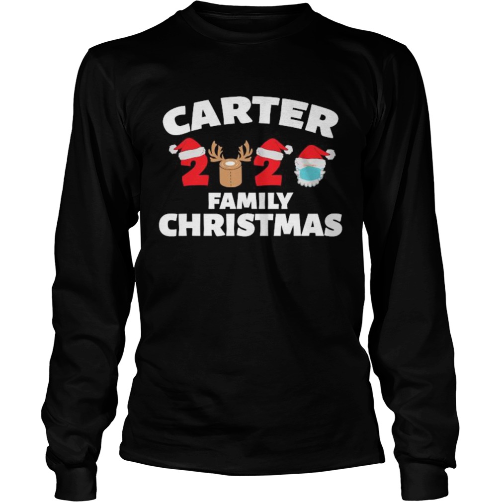 Carter Family Christmas 2020 Matching Santa Clause Mask Long Sleeve