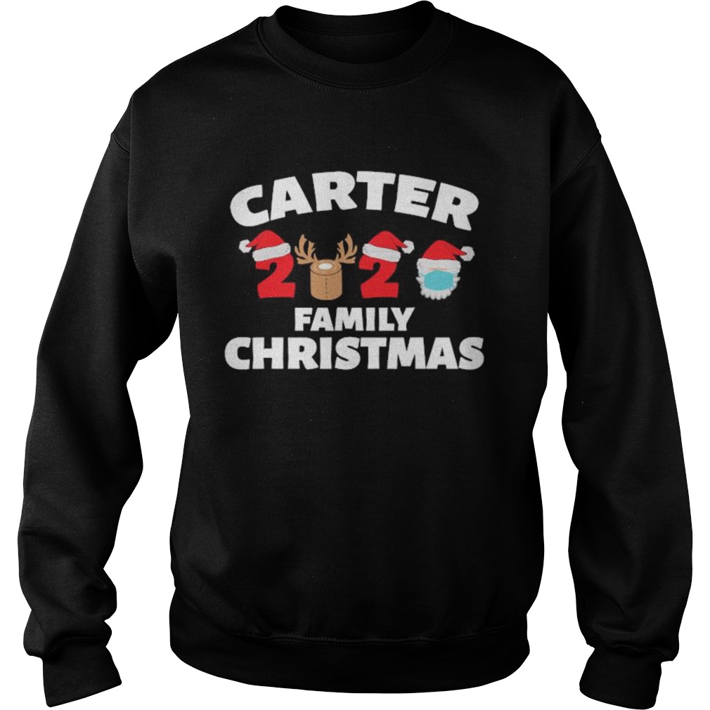 Carter Family Christmas 2020 Matching Santa Clause Mask Sweatshirt
