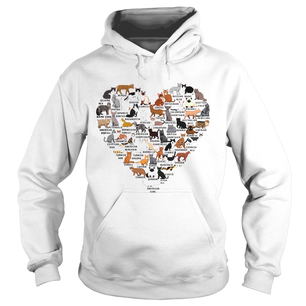 Cats Heart Shaped Hoodie