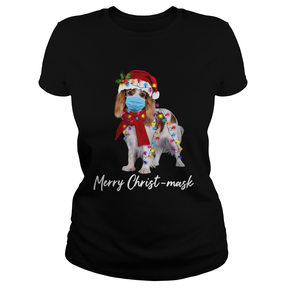 Cavalier King Gorgeous Face Mask Merry Christ Christmas Light Classic Ladies