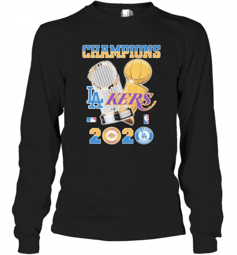 Champions Los Angeles Lakers Vs Los Angeles Dodgers 2020 T-Shirt Long Sleeved T-shirt 