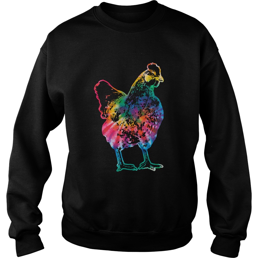 Chicken Tie Dye Hippie Poultry Farmer Farm Sweatshirt