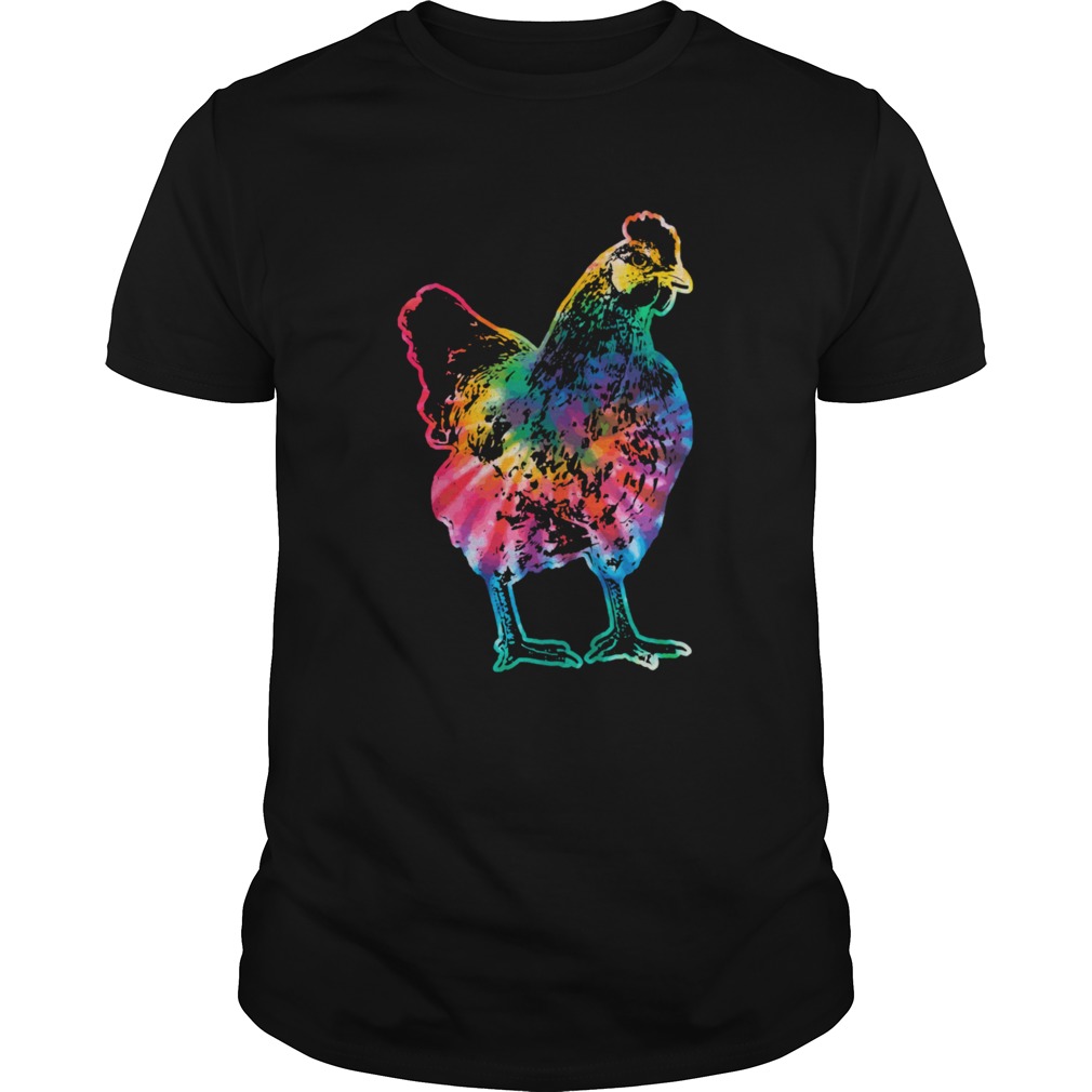 Chicken Tie Dye Hippie Poultry Farmer Farm shirt