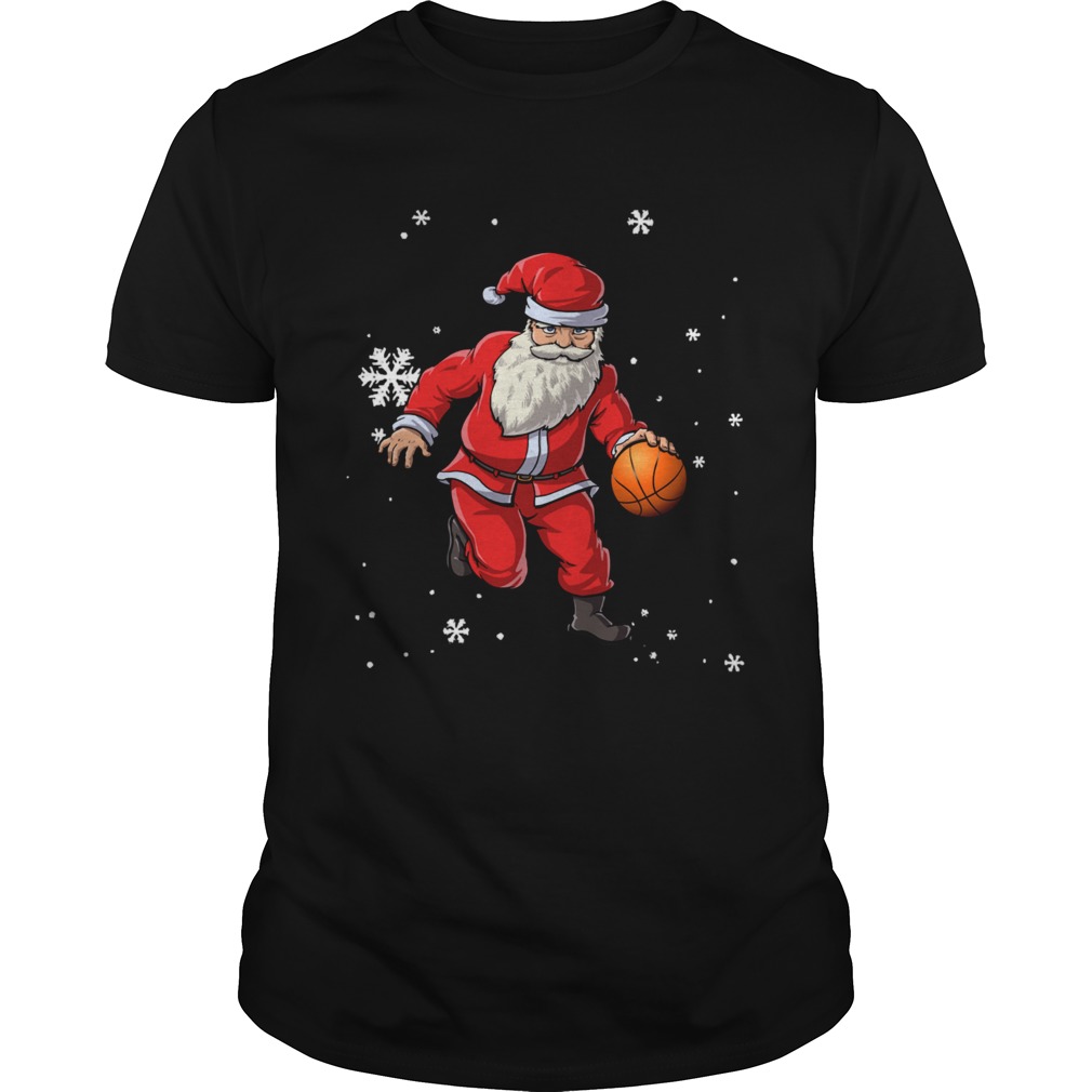 Christmas Basketball Pajamas Santa Claus Slam Dunk shirt