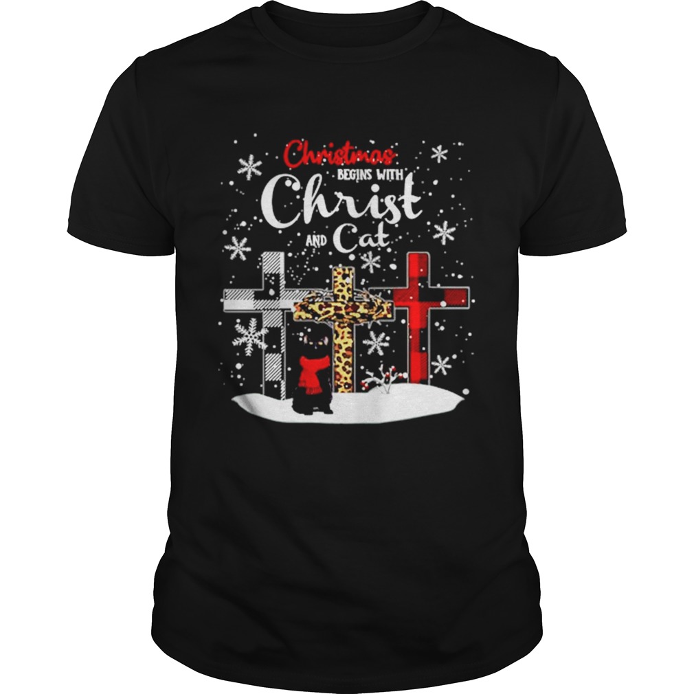 Christmas Begins With Christ And Cat shirt