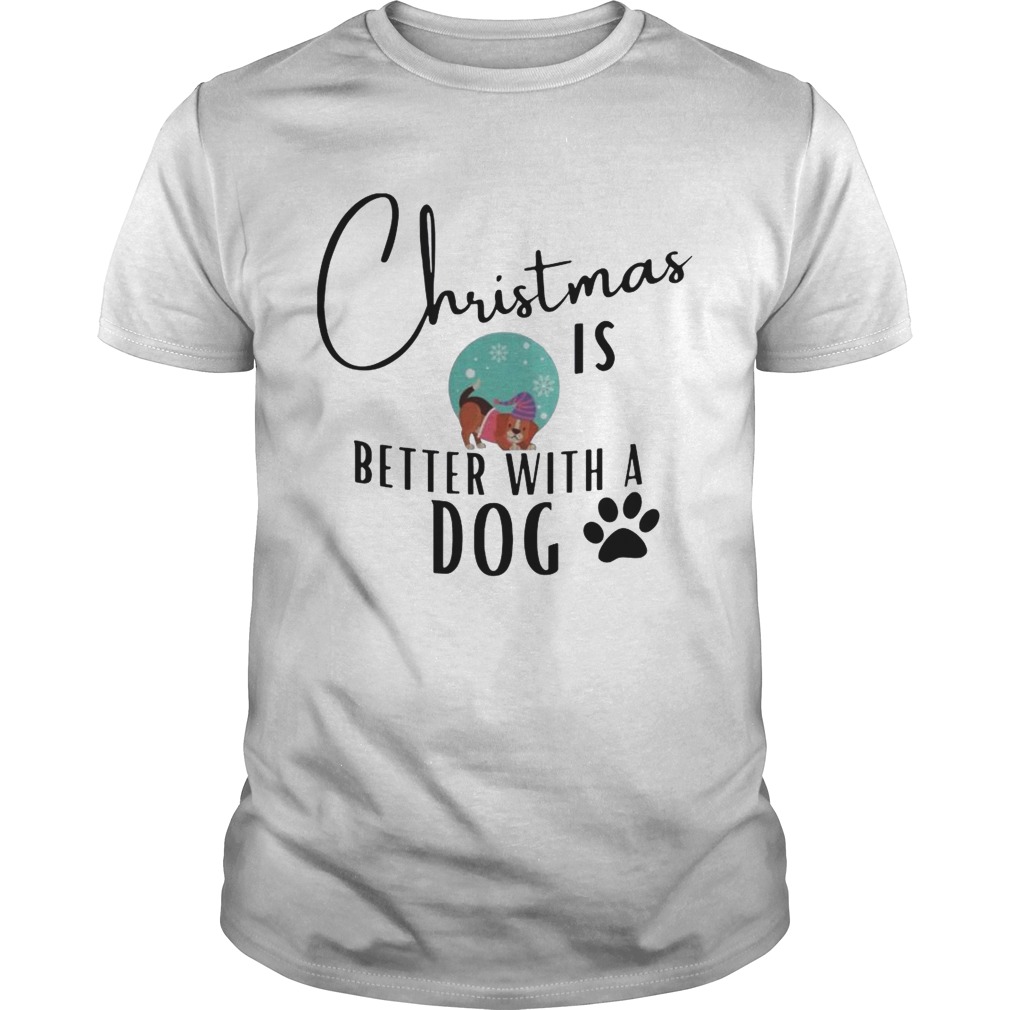 Christmas If Better With A Dog Paw shirt