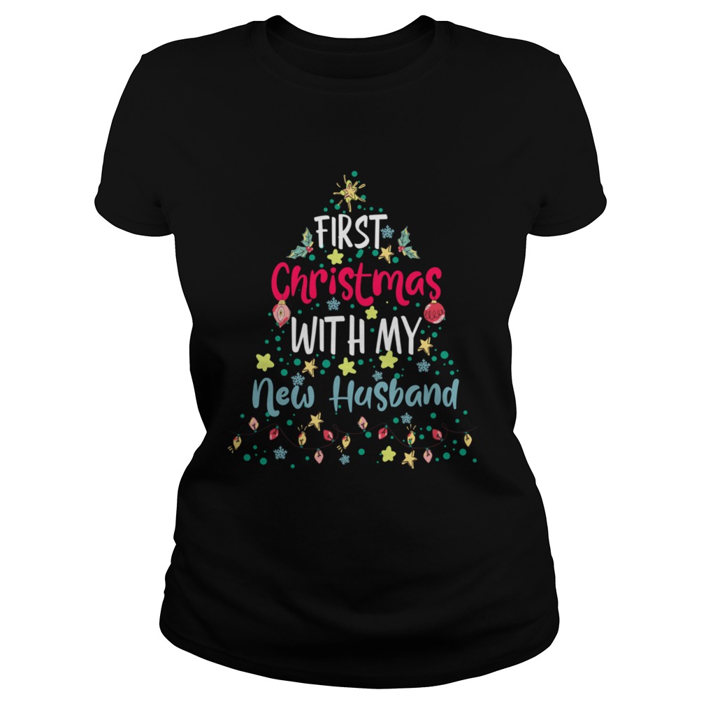 Christmas With My New Husband Tee Xmas 2020 Party Classic Ladies