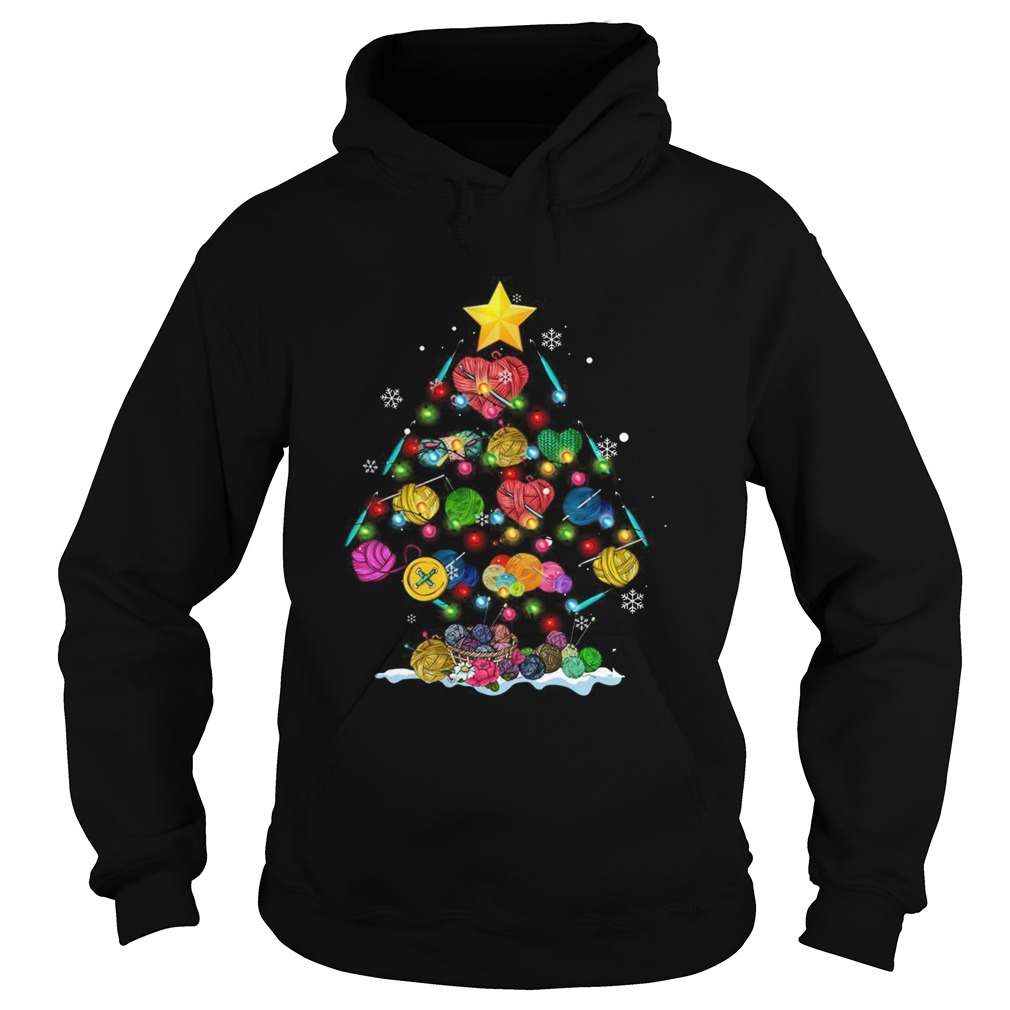 Crochet Tree Merry Christmas Hoodie
