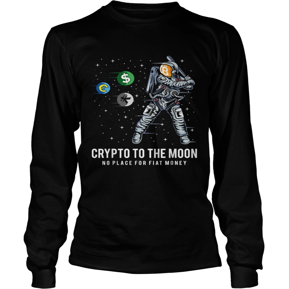 Crypto To The Moon Astronaut Baseball BTC Crypto Bitcoin Long Sleeve