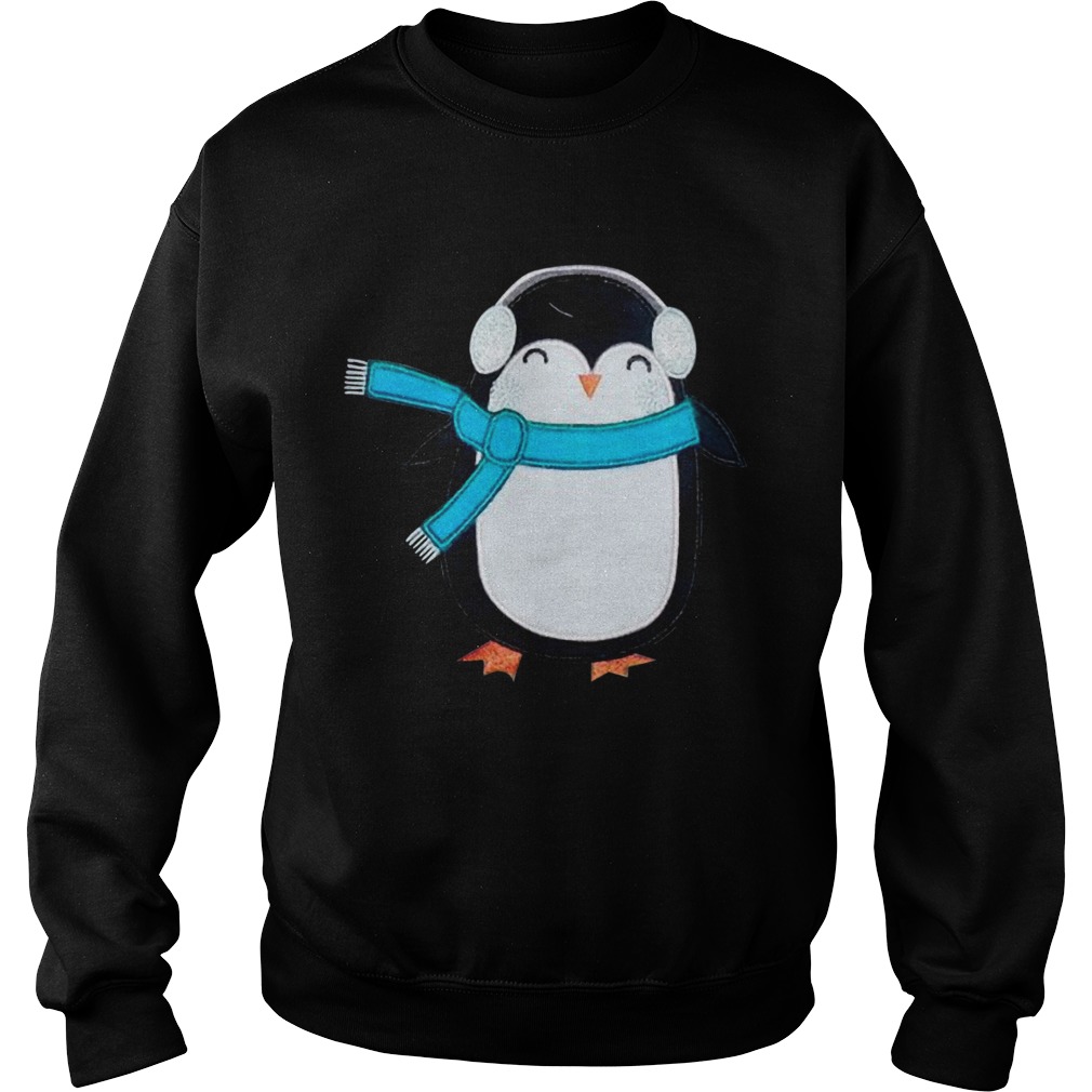 Cute Penguin Bird Headphone Christmas Sweatshirt