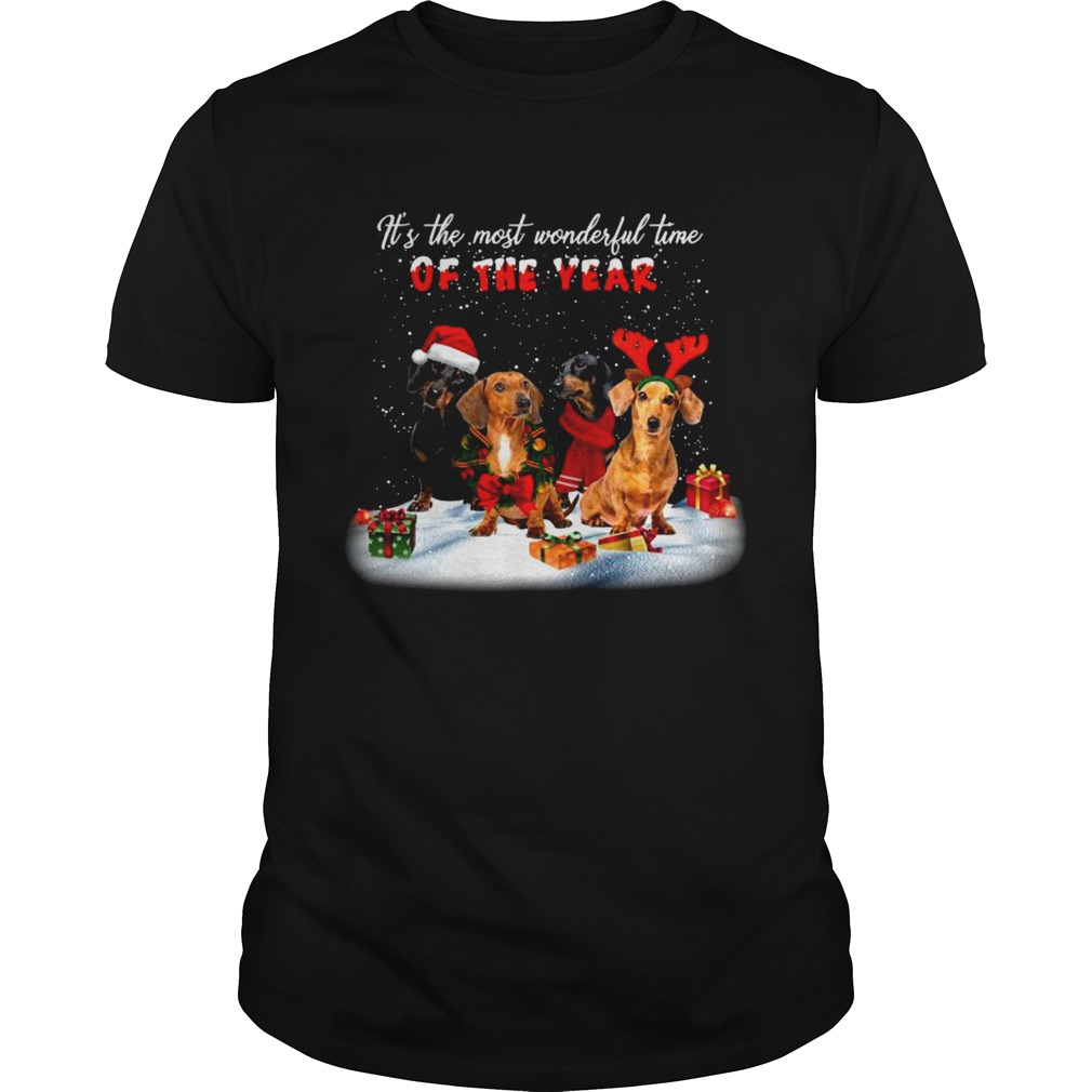 Dachshunds Its The Most Wonderful Time Of The Year Merry Christmas Gift shirt