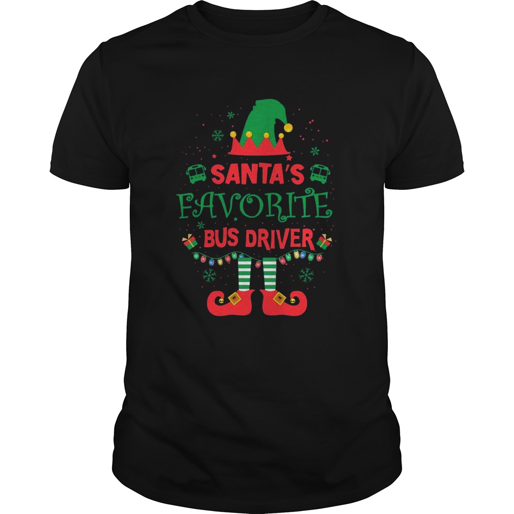 ELF Santas Favorite Bus Driver Merry Christmas tshirt