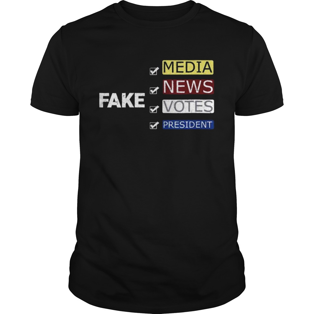 Fake Media News Votes President 2020 Dark shirt