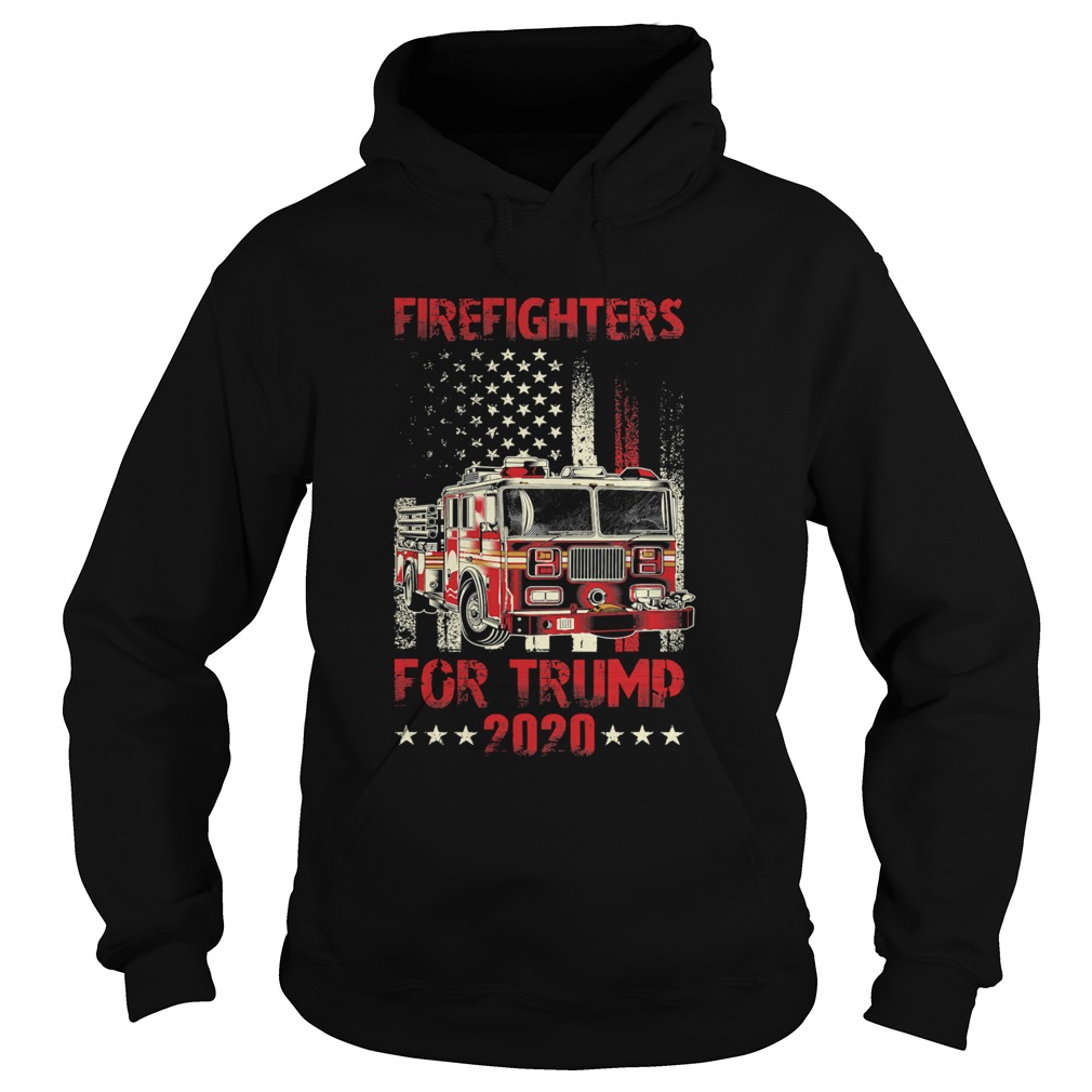 Firefighters For Trump 2020 Fire Truck American Flag Hoodie