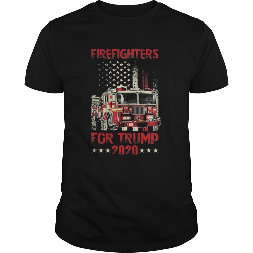 Firefighters For Trump 2020 Fire Truck American Flag shirt