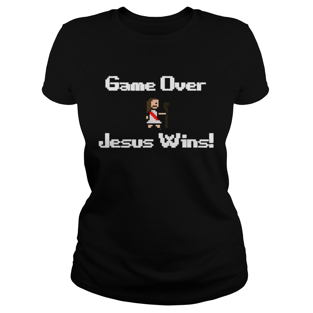 Game over Jesus wins gaming faith bible Classic Ladies