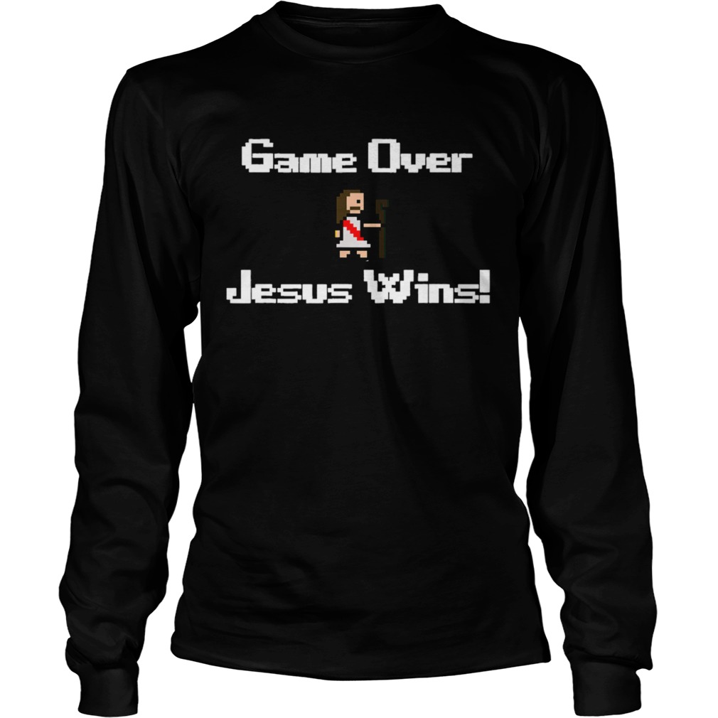 Game over Jesus wins gaming faith bible Long Sleeve