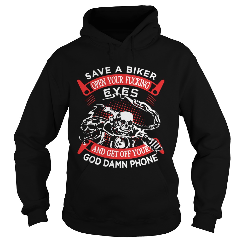 Ghost Rider Vase A Biker Open Your Fucking EYes And Get Off Your Goddamn Phone Hoodie