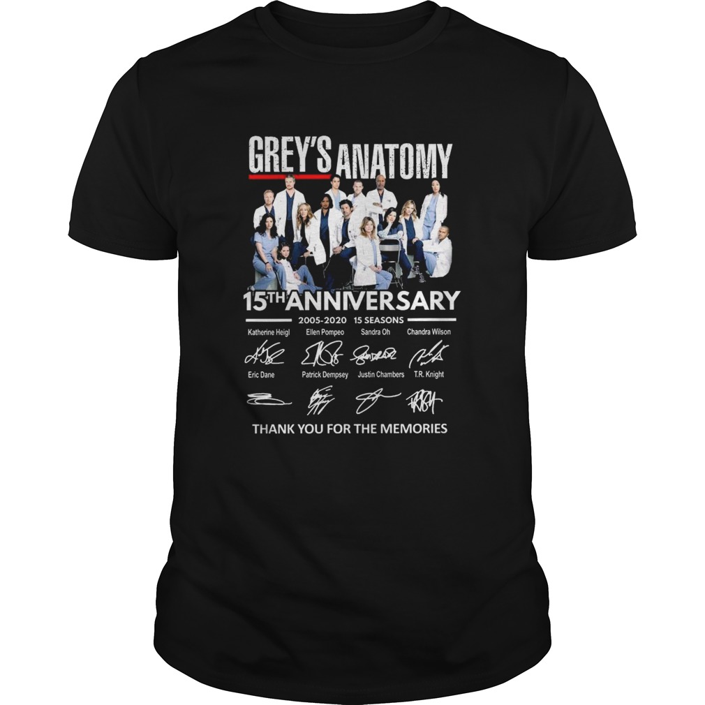 Greys Anatomy 15th Anniversary Thank You For The Memories shirt