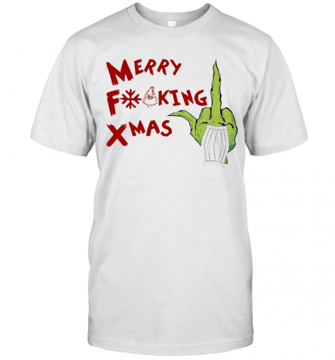 Grinch Hand Merry Fucking Xmas Christmas T-Shirt