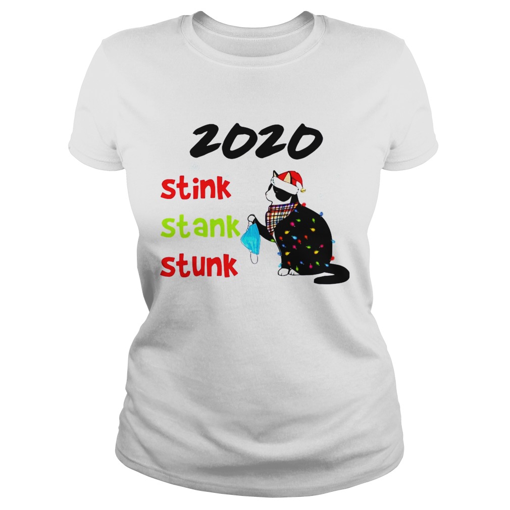 Hand Black Cat Santa Holding Mask 2020 Stink Stank Stunk Christmas Light Classic Ladies