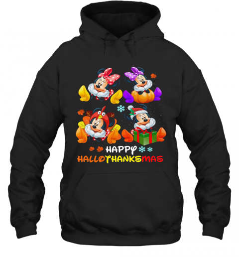 Happy Hallothanksmas Christmas T-Shirt Unisex Hoodie