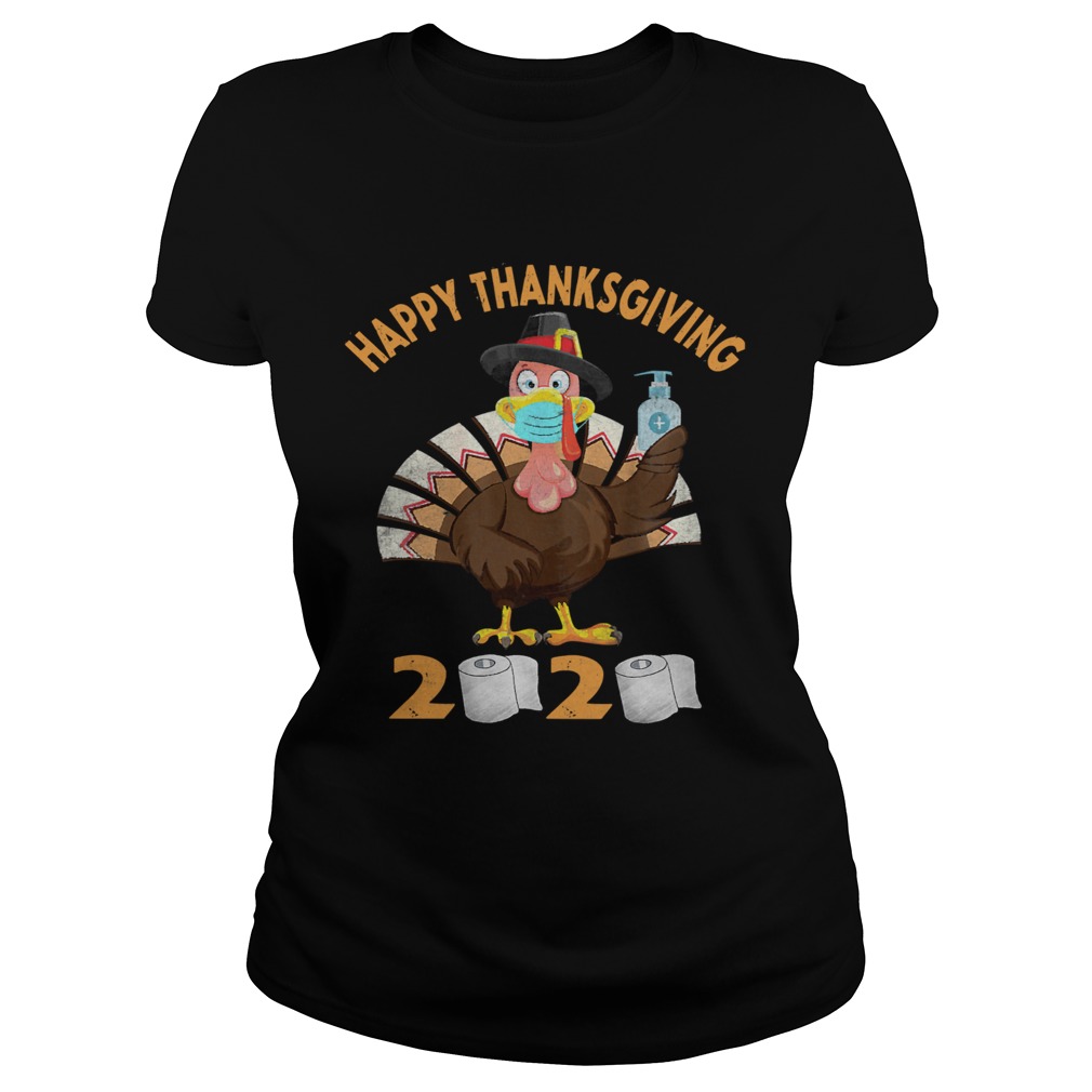 Happy thanksgiving turkey face mask quarantine 2020 Classic Ladies