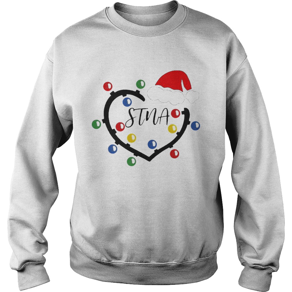 Heart Santa Stna Light Christmas Sweatshirt