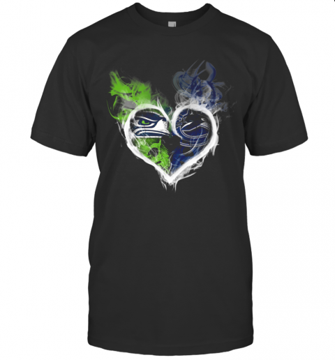 Heart Seattle Seahawks And Vancouver Canucks T-Shirt