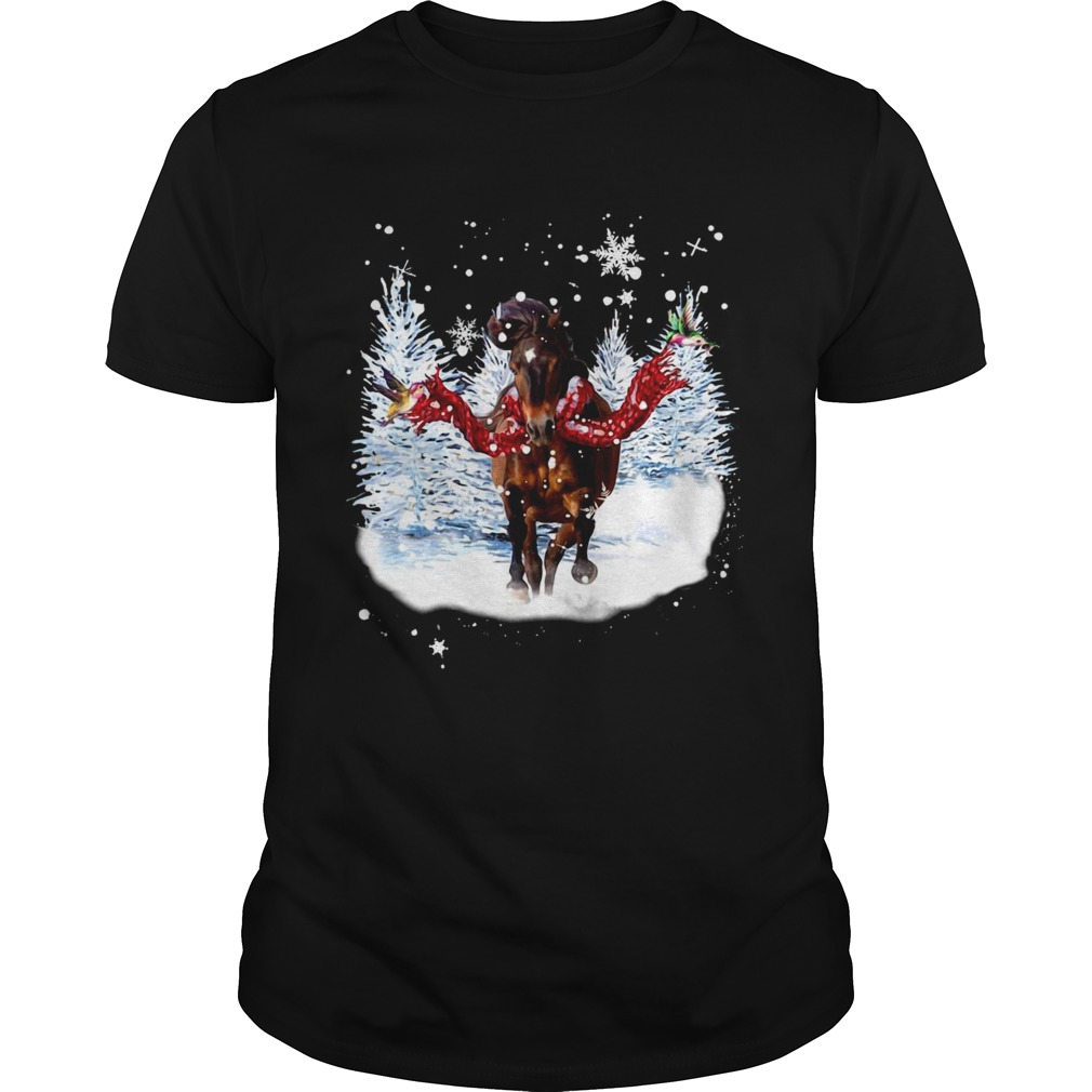 Horse Warm Red Scarf For Horse Lover Merry Christmas shirt